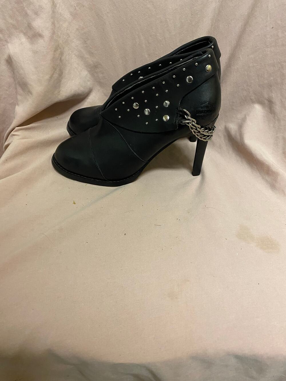 Harley-Davidson Women's Lena Black 3.75-Inch Hi-Heel Shoes D83589 Size 7.5